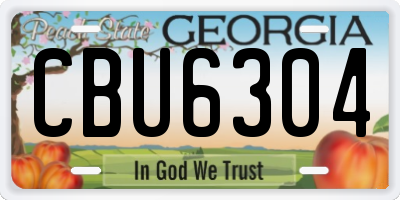 GA license plate CBU6304