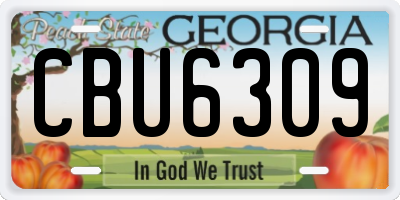 GA license plate CBU6309