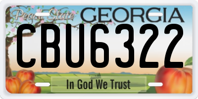 GA license plate CBU6322