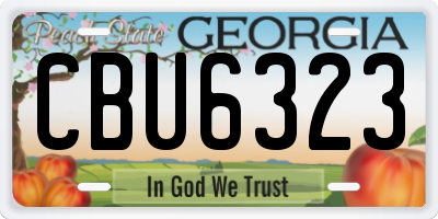 GA license plate CBU6323