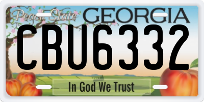 GA license plate CBU6332