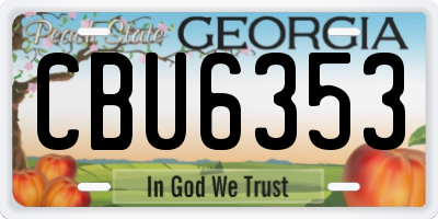 GA license plate CBU6353