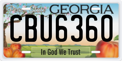 GA license plate CBU6360