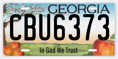 GA license plate CBU6373