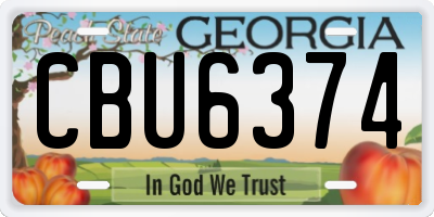 GA license plate CBU6374