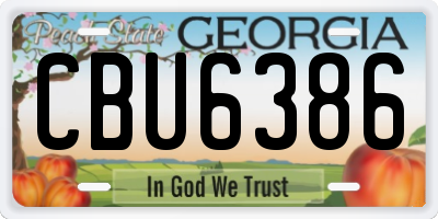 GA license plate CBU6386