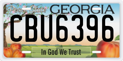 GA license plate CBU6396