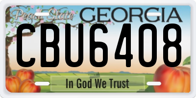 GA license plate CBU6408