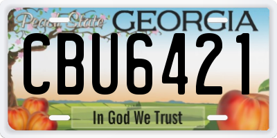 GA license plate CBU6421