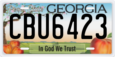 GA license plate CBU6423