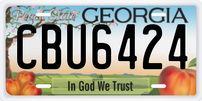 GA license plate CBU6424