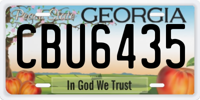 GA license plate CBU6435