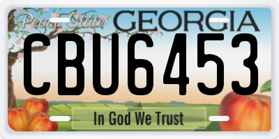 GA license plate CBU6453