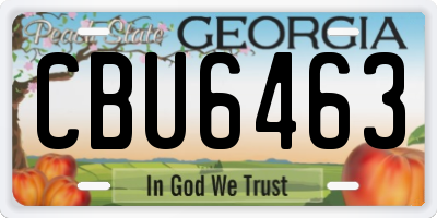 GA license plate CBU6463