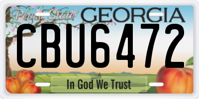 GA license plate CBU6472