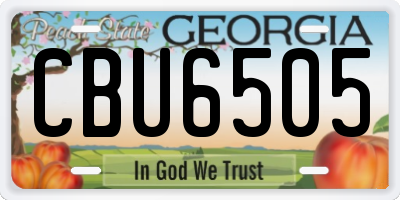 GA license plate CBU6505
