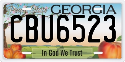 GA license plate CBU6523