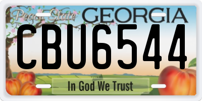 GA license plate CBU6544