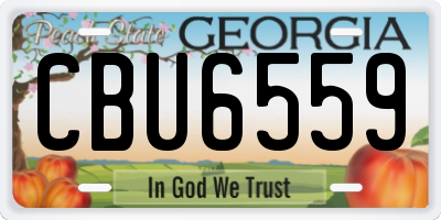 GA license plate CBU6559