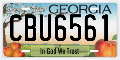 GA license plate CBU6561