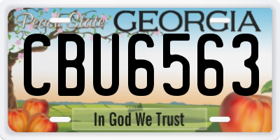 GA license plate CBU6563