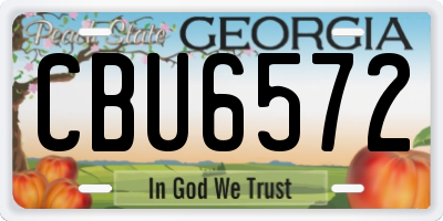 GA license plate CBU6572