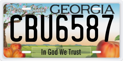 GA license plate CBU6587