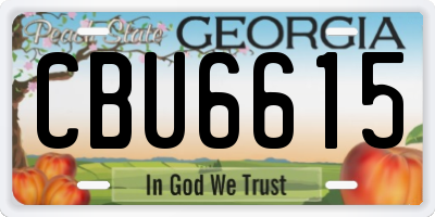 GA license plate CBU6615
