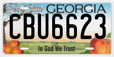GA license plate CBU6623