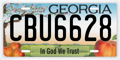 GA license plate CBU6628