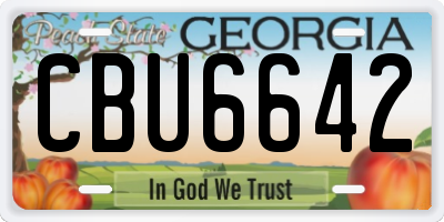 GA license plate CBU6642
