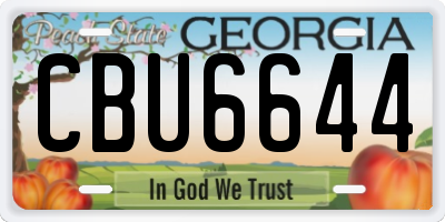 GA license plate CBU6644