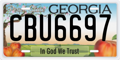 GA license plate CBU6697