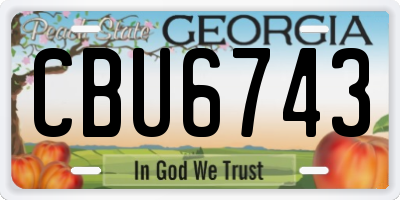 GA license plate CBU6743