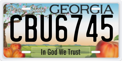GA license plate CBU6745