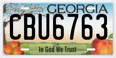 GA license plate CBU6763