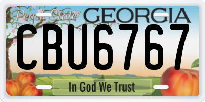 GA license plate CBU6767