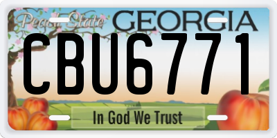 GA license plate CBU6771