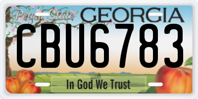 GA license plate CBU6783