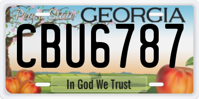 GA license plate CBU6787