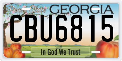 GA license plate CBU6815