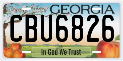 GA license plate CBU6826