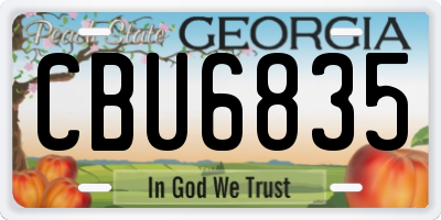 GA license plate CBU6835