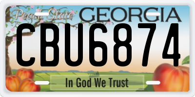 GA license plate CBU6874