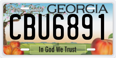 GA license plate CBU6891