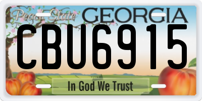 GA license plate CBU6915