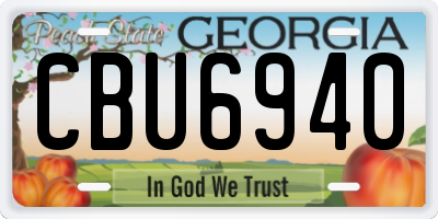 GA license plate CBU6940