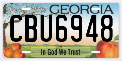 GA license plate CBU6948