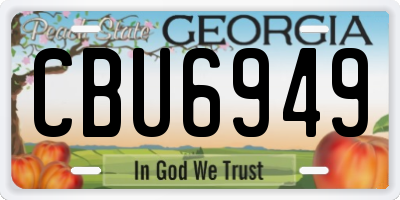GA license plate CBU6949