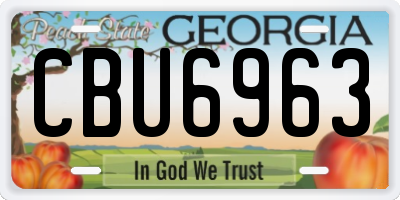 GA license plate CBU6963